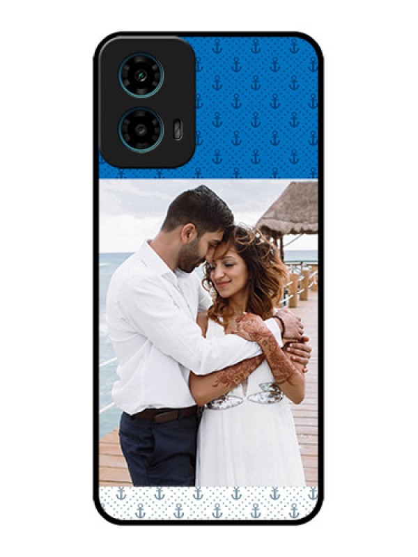 Custom Motorola G45 5G Custom Metal Phone Case - Blue Anchors Design