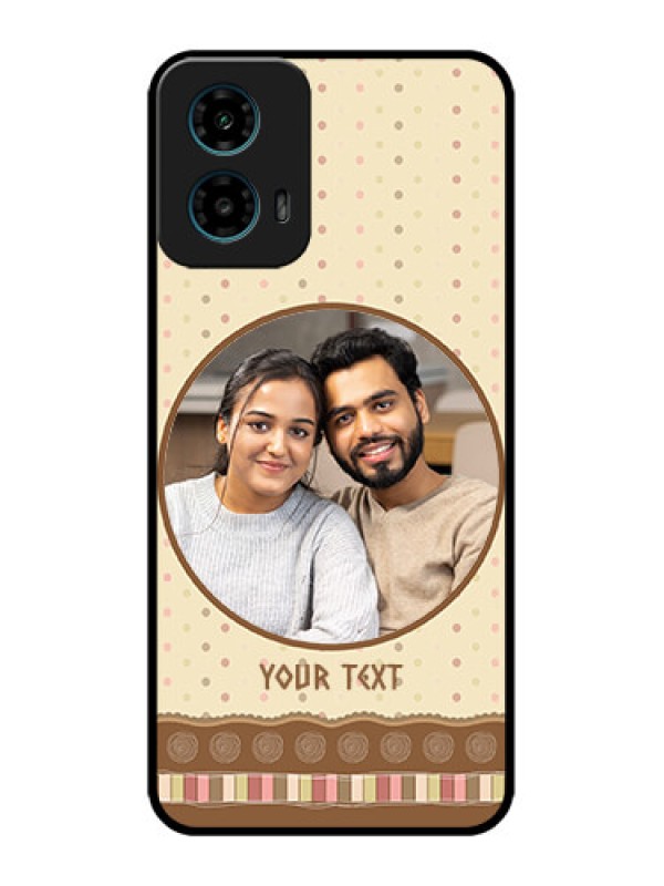 Custom Motorola G45 5G Custom Metal Phone Case - Brown Dotted Mobile Case Design