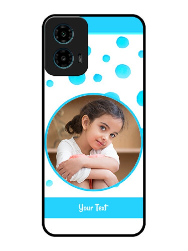 Custom Motorola G45 5G Custom Metal Phone Case - Blue Bubbles Pattern Design