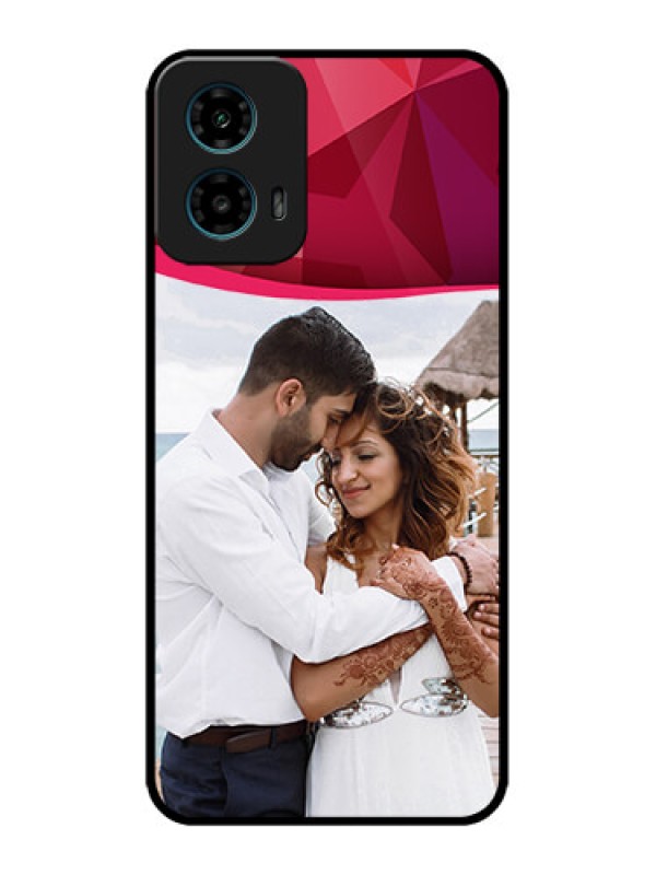 Custom Motorola G45 5G Custom Metal Phone Case - Red Abstract Design