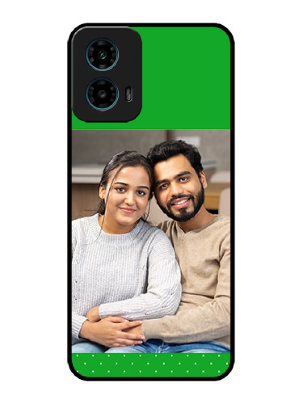 Custom Motorola G45 5G Custom Metal Phone Case - Green Pattern Design