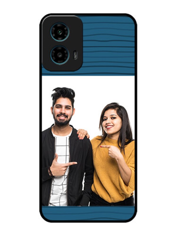 Custom Motorola G45 5G Custom Metal Phone Case - Blue Pattern Cover Design