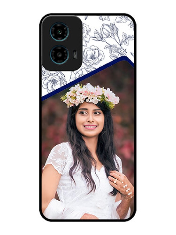 Custom Motorola G45 5G Custom Metal Phone Case - Classy Floral Design