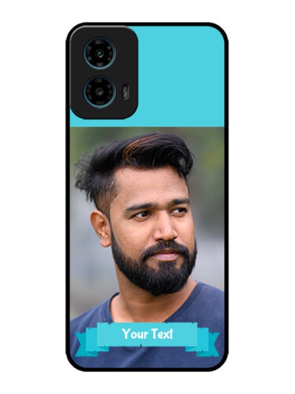 Custom Motorola G45 5G Custom Metal Phone Case - Blue Color Design