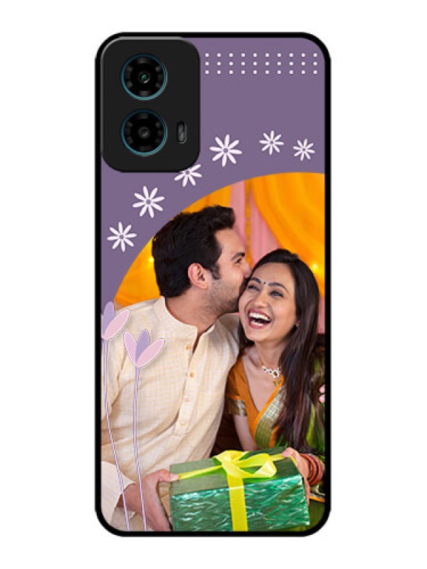 Custom Motorola G45 5G Custom Metal Phone Case - Lavender Flowers Design
