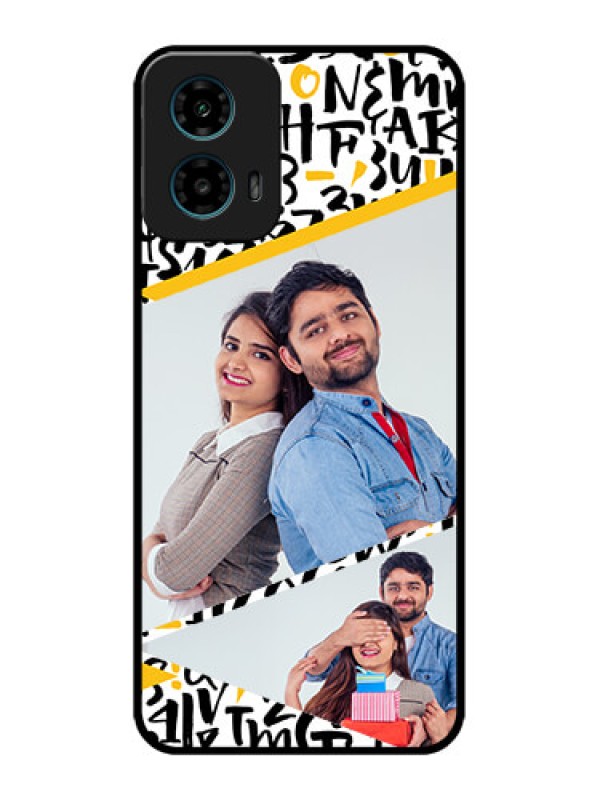 Custom Motorola G45 5G Custom Metal Phone Case - Letters Pattern Design