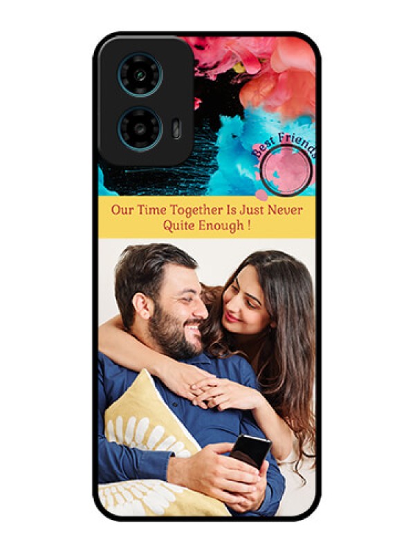 Custom Motorola G45 5G Custom Metal Phone Case - Quote With Acrylic Painting Design