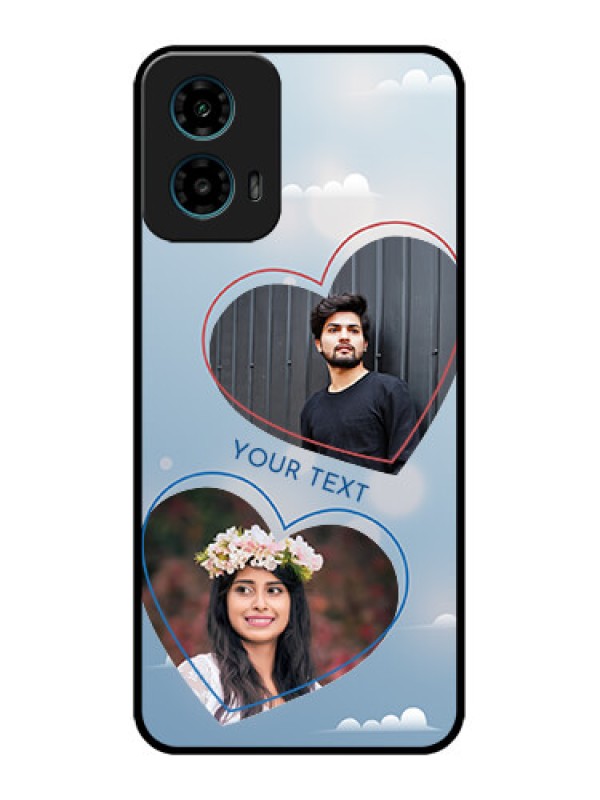 Custom Motorola G45 5G Custom Metal Phone Case - Blue Color Couple Design