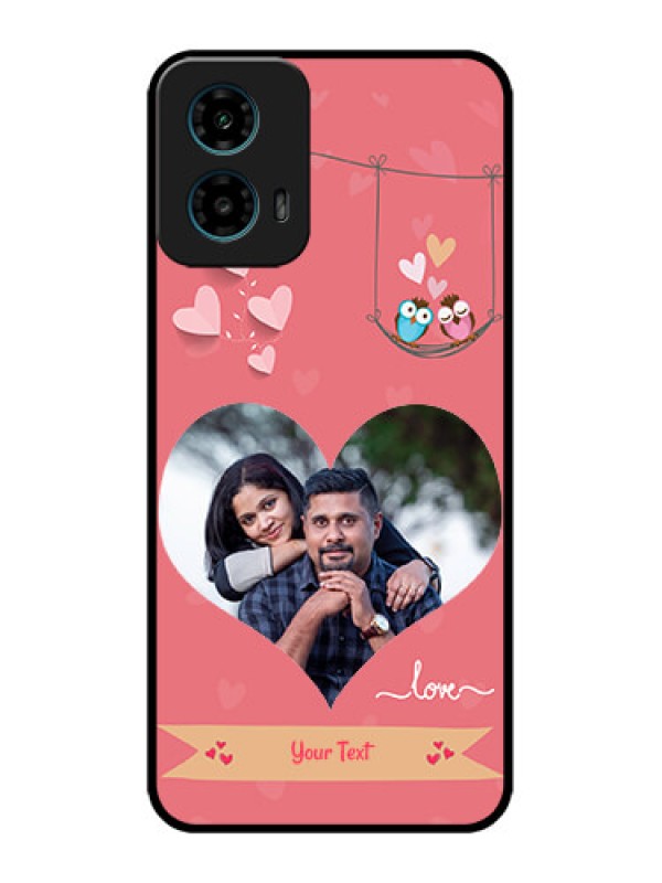 Custom Motorola G45 5G Custom Metal Phone Case - Peach Color Love Design