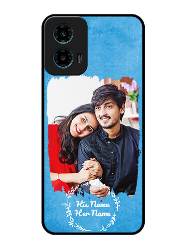 Custom Motorola G45 5G Custom Metal Phone Case - Blue Color Vintage Design