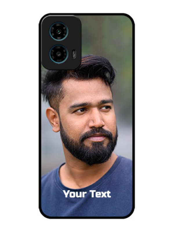 Custom Motorola G45 5G Custom Metal Phone Case - Photo With Text Design