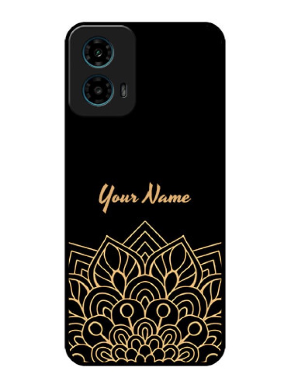 Custom Motorola G45 5G Custom Metal Phone Case - Golden Mandala Design