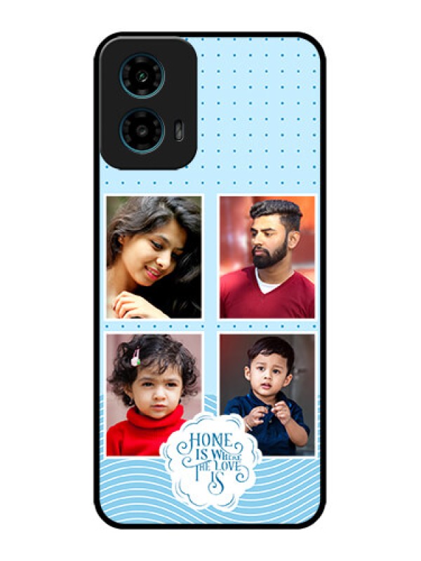 Custom Motorola G45 5G Custom Metal Phone Case - Cute Love Quote With 4 Pic Upload Design