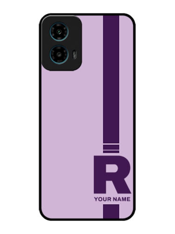 Custom Motorola G45 5G Custom Metal Phone Case - Simple Dual Tone Stripe With Name Design