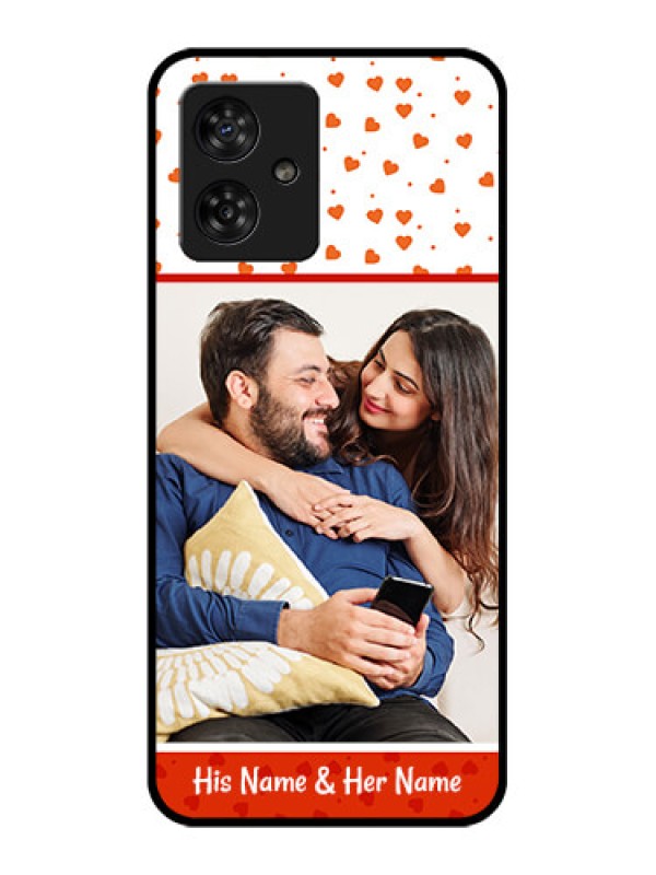 Custom Motorola G54 5G Custom Metal Phone CaseOrange Love Symbol Design