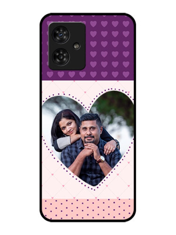 Custom Motorola G54 5G Custom Metal Phone CaseViolet Love Dots Design