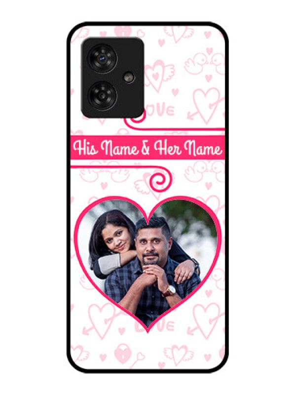 Custom Motorola G54 5G Custom Metal Phone CaseHeart Shape Love Design