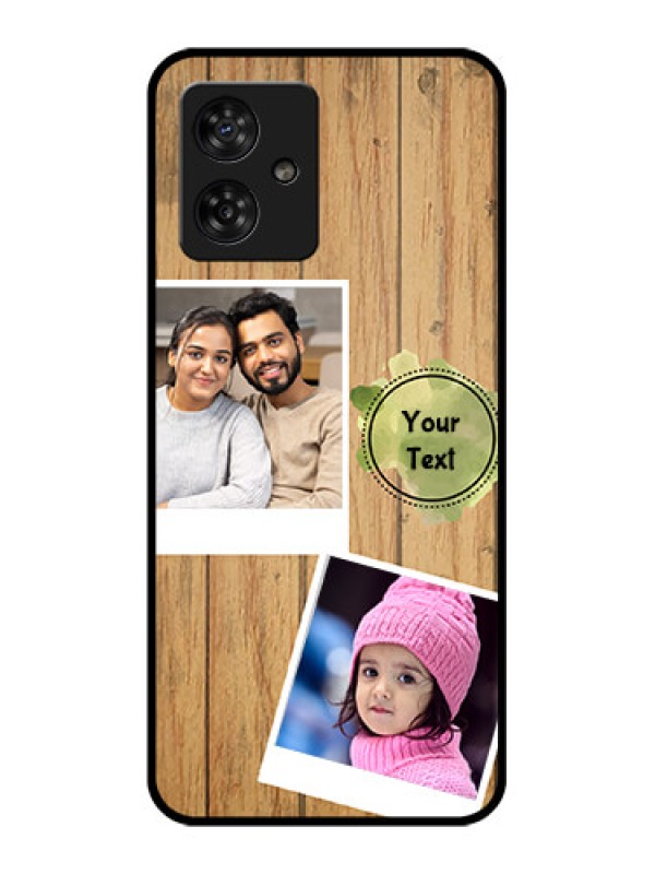 Custom Motorola G54 5G Custom Metal Phone CaseWooden Texture Design