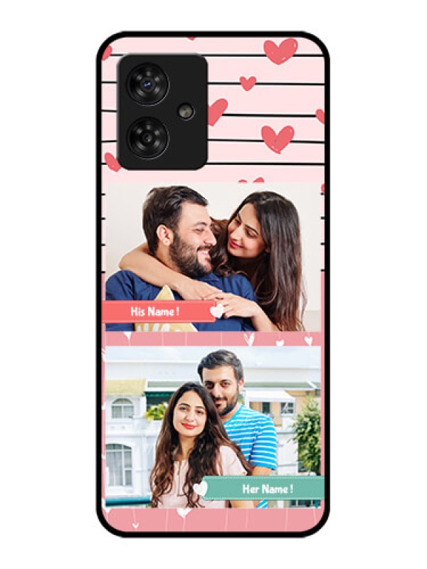 Custom Motorola G54 5G Custom Metal Phone CasePhoto With Heart Design