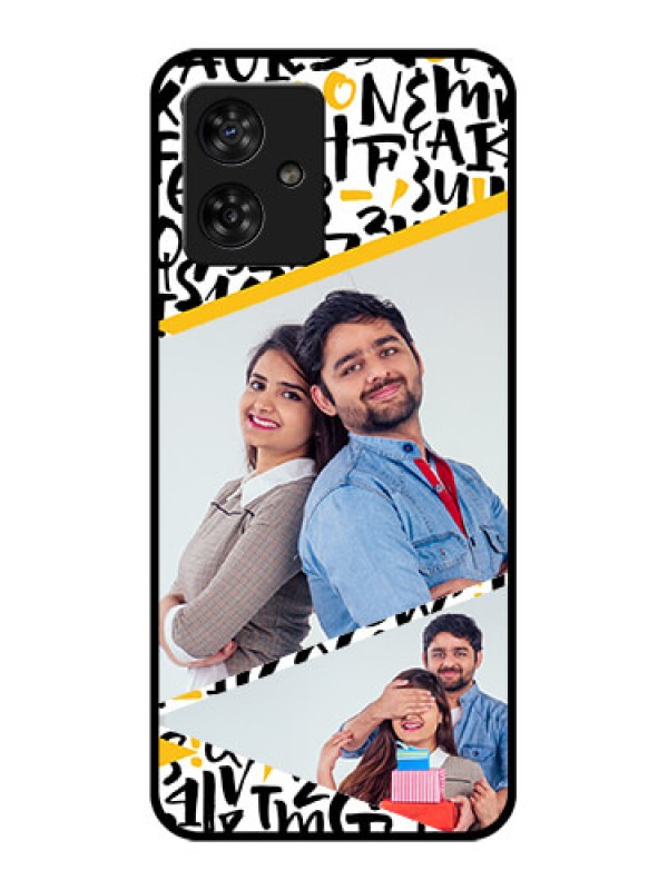Custom Motorola G54 5G Custom Metal Phone CaseLetters Pattern Design