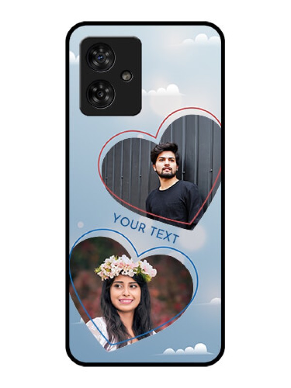 Custom Motorola G54 5G Custom Metal Phone CaseBlue Color Couple Design