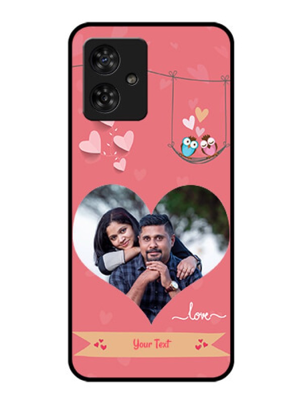Custom Motorola G54 5G Custom Metal Phone CasePeach Color Love Design