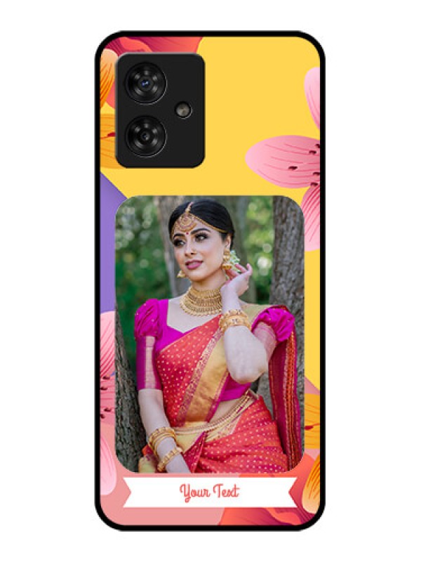 Custom Motorola G54 5G Custom Metal Phone Case3 Image With Vintage Floral Design