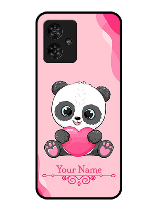 Custom Motorola G54 5G Custom Metal Phone CaseCute Panda Design