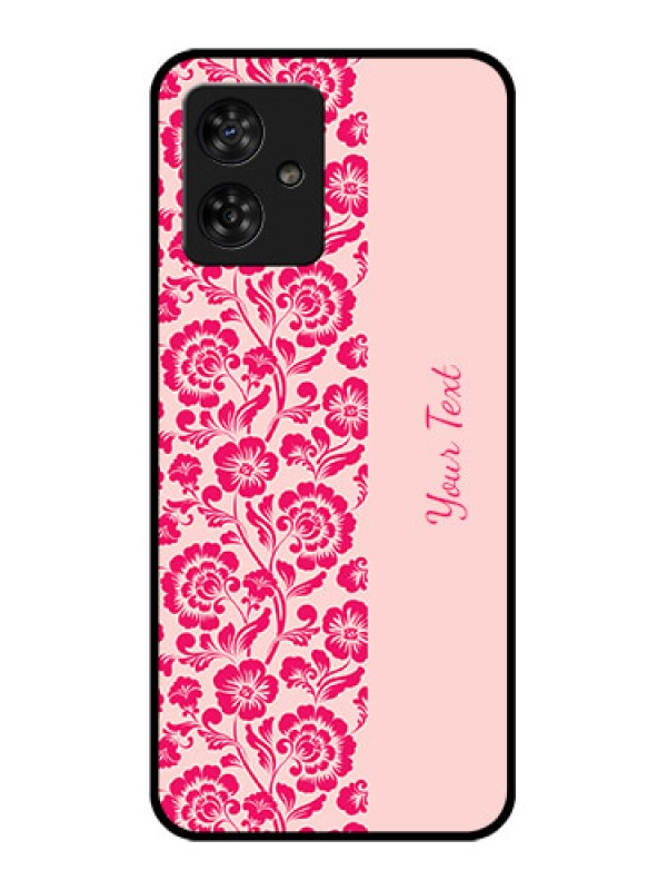Custom Motorola G54 5G Custom Metal Phone CaseAttractive Floral Pattern Design