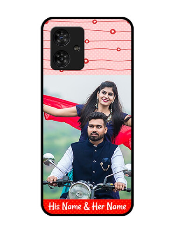 Custom Motorola Moto G64 5G Custom Metal Phone CaseRed Pattern Case Design