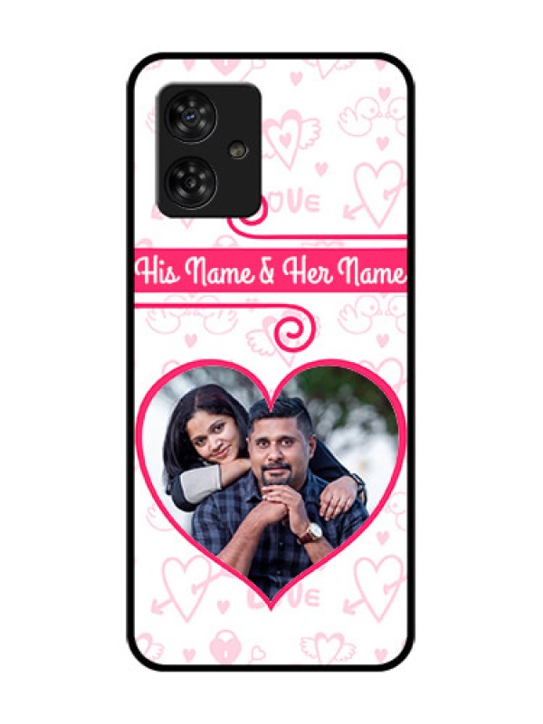 Custom Motorola Moto G64 5G Custom Metal Phone CaseHeart Shape Love Design
