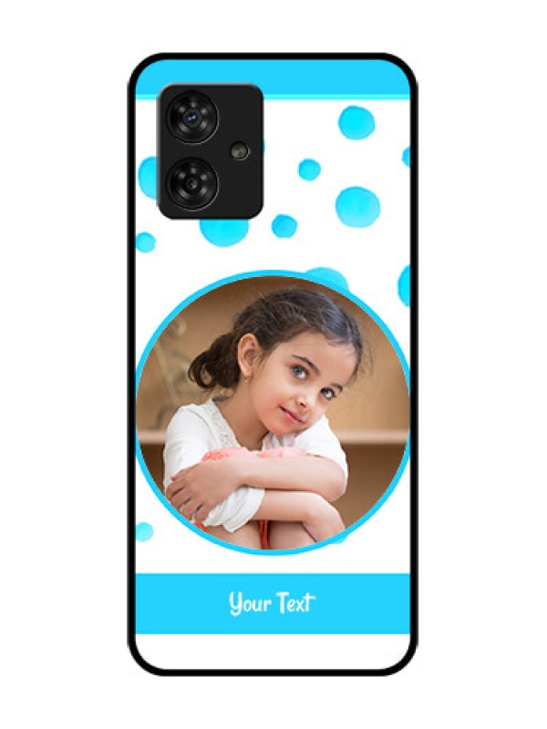 Custom Motorola Moto G64 5G Custom Metal Phone CaseBlue Bubbles Pattern Design