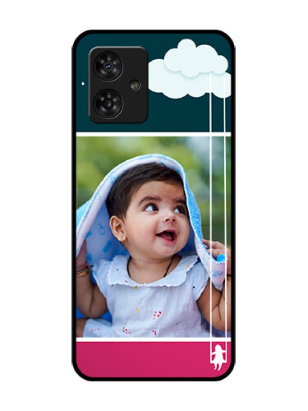 Custom Motorola Moto G64 5G Custom Metal Phone CaseCute Girl With Cloud Design