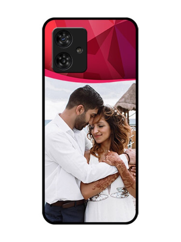 Custom Motorola Moto G64 5G Custom Metal Phone CaseRed Abstract Design