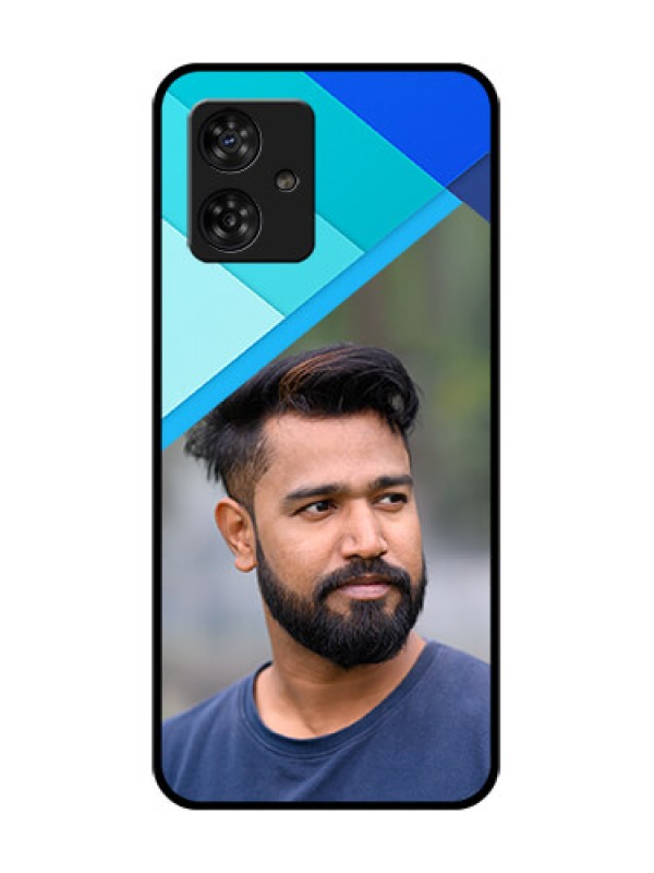 Custom Motorola Moto G64 5G Custom Metal Phone CaseBlue Pattern Design