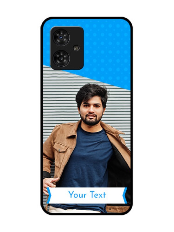 Custom Motorola Moto G64 5G Custom Metal Phone CaseSimple Blue Color Design