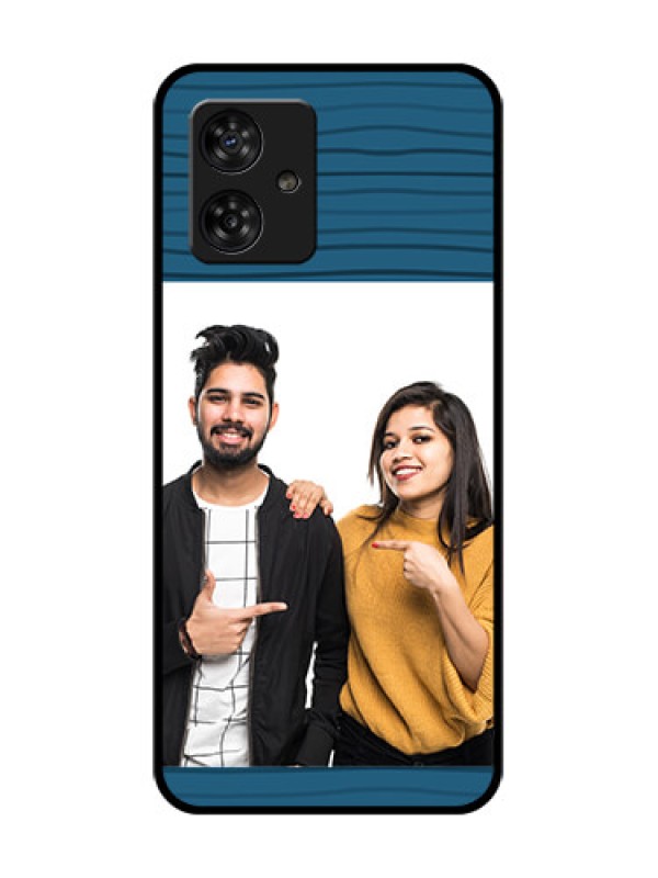 Custom Motorola Moto G64 5G Custom Metal Phone CaseBlue Pattern Cover Design