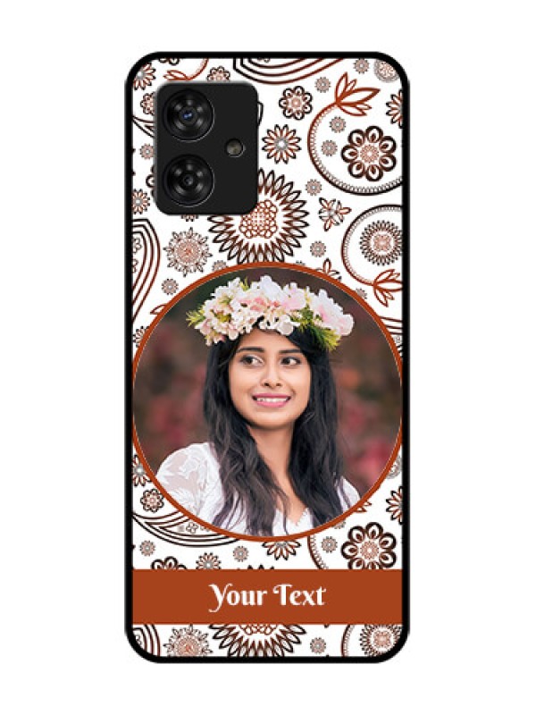 Custom Motorola Moto G64 5G Custom Metal Phone CaseAbstract Flower Design
