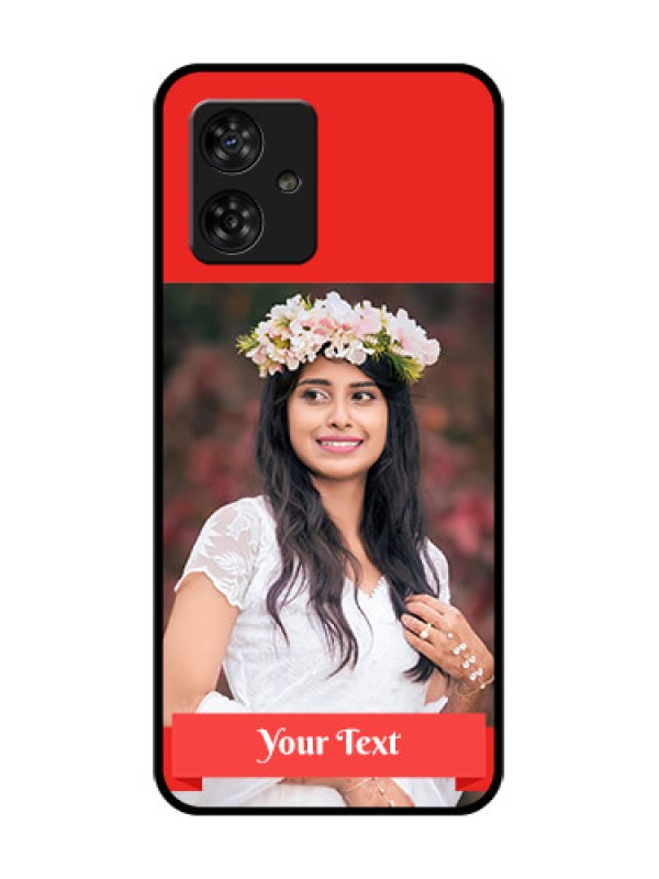 Custom Motorola Moto G64 5G Custom Metal Phone CaseSimple Red Color Design