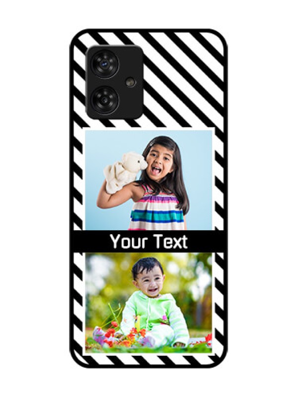Custom Motorola Moto G64 5G Custom Metal Phone CaseBlack And White Stripes Design