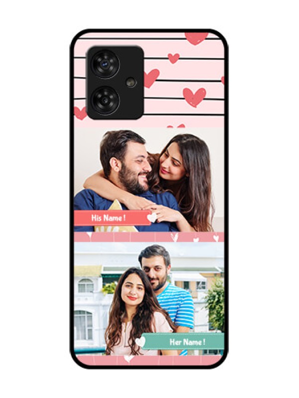 Custom Motorola Moto G64 5G Custom Metal Phone CasePhoto With Heart Design