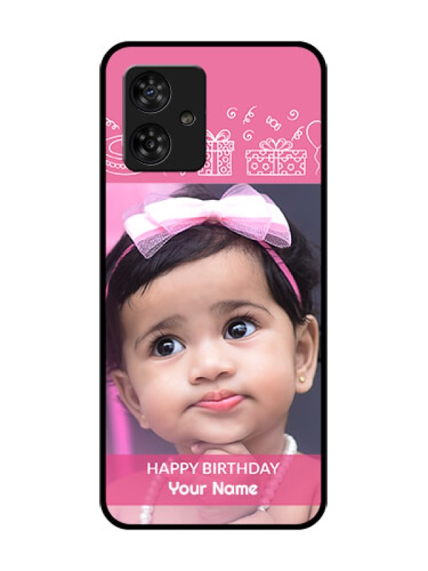 Custom Motorola Moto G64 5G Custom Metal Phone CaseWith Birthday Line Art Design