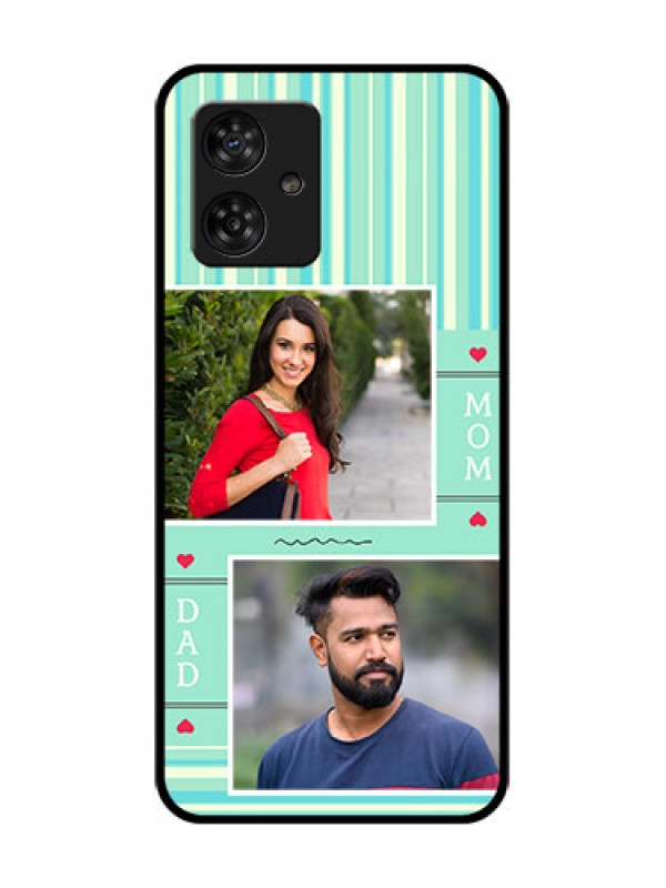Custom Motorola Moto G64 5G Custom Metal Phone CaseMom and Dad Pic Design