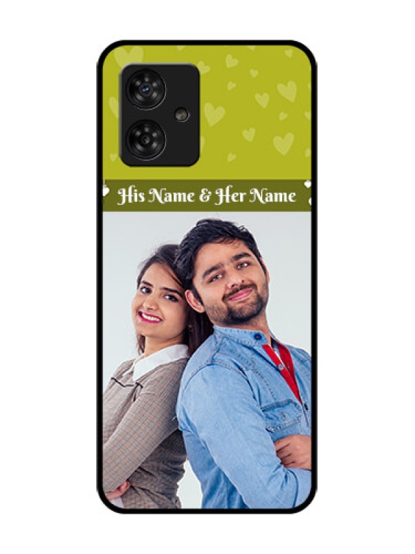 Custom Motorola Moto G64 5G Custom Metal Phone CaseYou and Me Heart Design