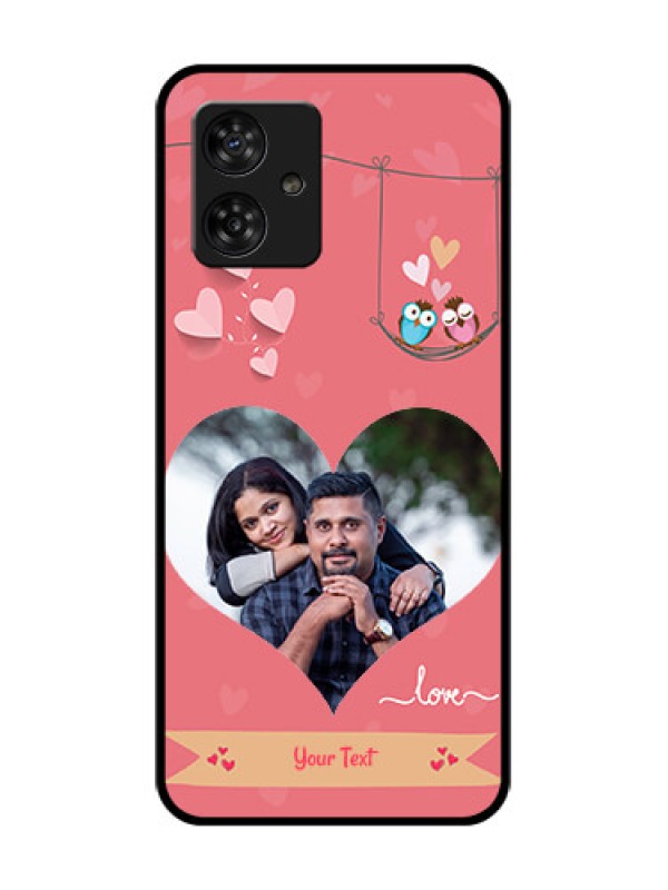 Custom Motorola Moto G64 5G Custom Metal Phone CasePeach Color Love Design