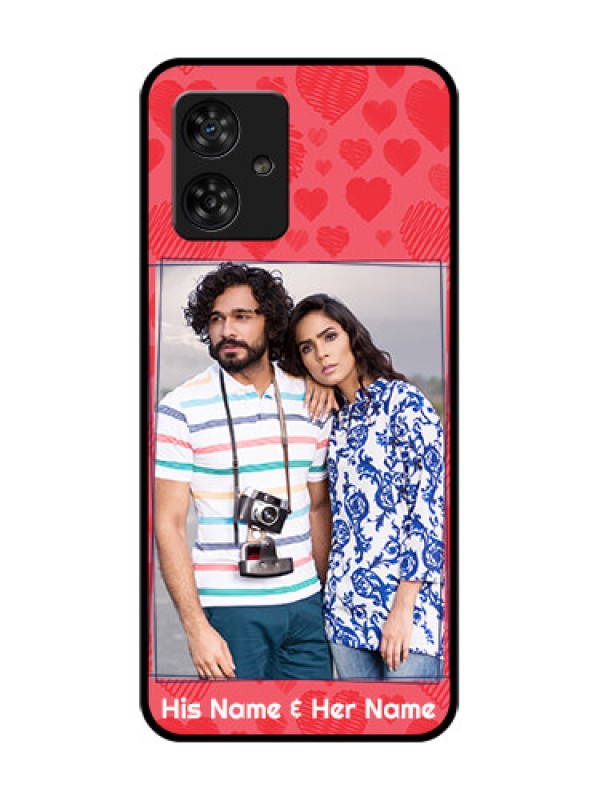 Custom Motorola Moto G64 5G Custom Metal Phone CaseWith Red Heart Symbols Design