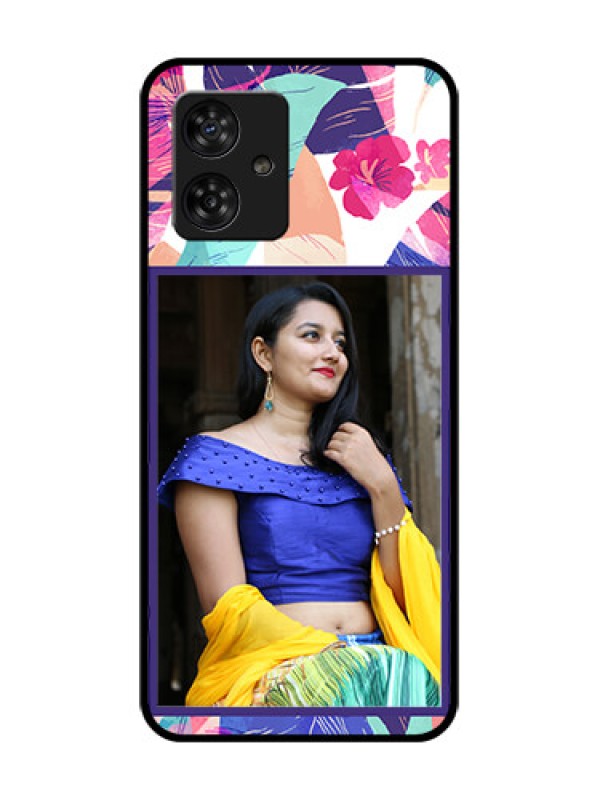 Custom Motorola Moto G64 5G Custom Metal Phone CaseAbstract Floral Design