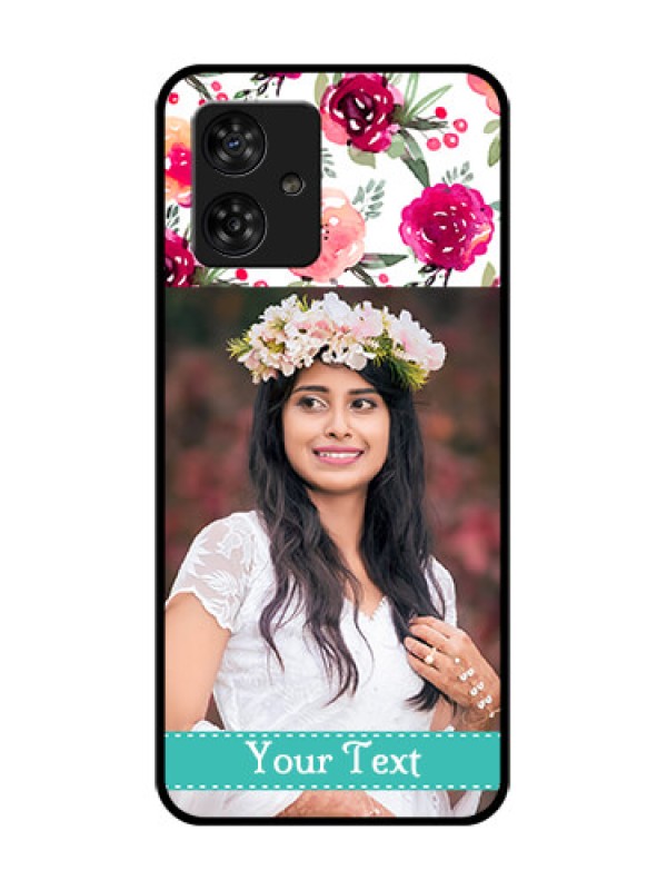 Custom Motorola Moto G64 5G Custom Metal Phone CaseWater Colors Floral Design