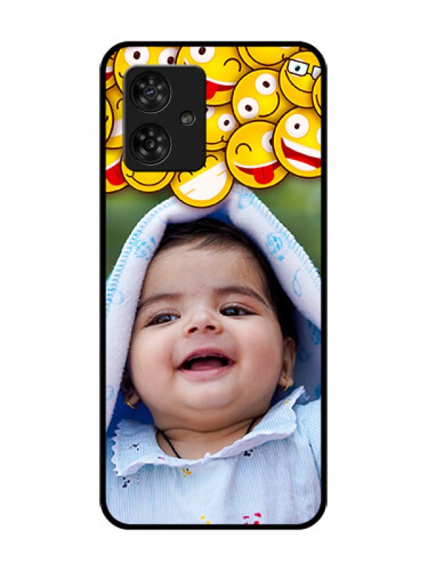 Custom Motorola Moto G64 5G Custom Metal Phone CaseWith Smiley Emoji Design