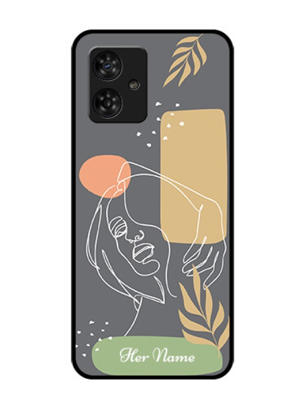 Custom Motorola Moto G64 5G Custom Metal Phone CaseGazing Woman Line Art Design